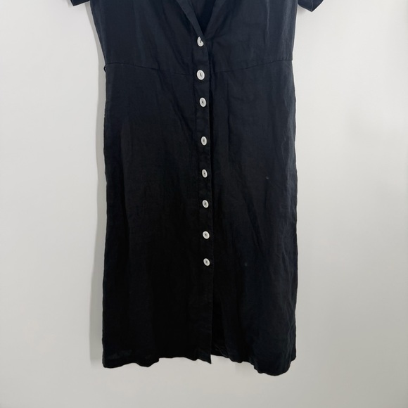 Quince 100% European Linen Black Button Front Dress - Picture 3 of 10